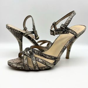 KATE SPADE Snake Skin Print Strappy Heels Beige Size 10M